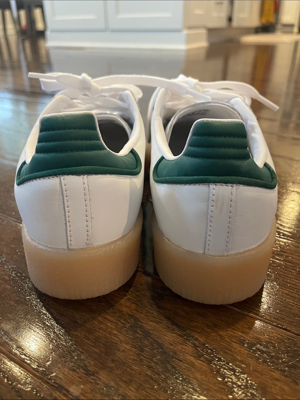Adidas Samba OG White Green Gum Sole Sneakers Size 7.5 - Picture 4 of 7